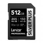 Card de memorie Lexar Professional SILVER PLUS SDXC, SD, 512GB, clasa U3, Citire 205 MB/s, Scriere 150 MB/s, Negru 2 - lerato.ro