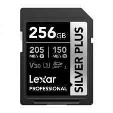 Card de memorie Lexar Professional SILVER PLUS SDXC, SD, 256GB, clasa U3, Citire 205 MB/s, Scriere 150 MB/s, Negru