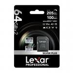 Card de memorie Lexar Professional SILVER PLUS, microSDXC, 64GB, clasa 10, Citire 205 MB/s, Scriere 150 MB/s, Adaptor SD inclus, Negru 7 - lerato.ro