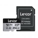 Card de memorie Lexar Professional SILVER PLUS, microSDXC, 256GB, clasa 10, Citire 205 MB/s, Scriere 150 MB/s, Adaptor SD inclus, Negru 2 - lerato.ro