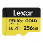 Card de memorie Lexar GOLD, microSDXC, 256GB, clasa A1 / U3 / V60, Citire 280 MB/s, Scriere 180 MB/s, Gold 2 - lerato.ro