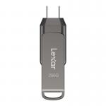 Memorie USB Lexar JumpDrive Dual Drive D400, 256GB, Viteza 130 MB/s, USB-C / USB-A, Gri 4 - lerato.ro