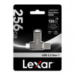 Memorie USB Lexar JumpDrive Dual Drive D400, 256GB, Viteza 130 MB/s, USB-C / USB-A, Gri 10 - lerato.ro