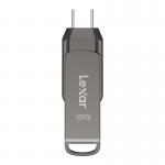 Memorie USB Lexar JumpDrive Dual Drive D400, 128GB, Viteza 130 MB/s, USB-C / USB-A, Gri 4 - lerato.ro