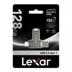 Memorie USB Lexar JumpDrive Dual Drive D400, 128GB, Viteza 130 MB/s, USB-C / USB-A, Gri 10 - lerato.ro