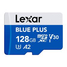 Card de memorie Lexar BLUE PLUS, microSDXC, 128GB, clasa V30, Citire 170 MB/s, Albastru