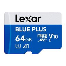 Card de memorie LEXAR 3.0, microSD, 64GB, clasa V10, Viteza 100 MB/s, Alb / Albastru