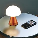 Lampa LED 2in1 Lexon Mina Audio L, Difizor 5W, Lumina cu 7 culori, Bluetooth, USB-C, Portocaliu 8 - lerato.ro