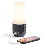 Lampa LED 3in1 Lexon Terrace, Difuzor Bluetooth, Functie Powerbank, 4000mAh, Autonomie 24h, 2xUSB-A, 1x USB-C, Gri 17 - lerato.ro