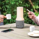 Lampa LED 3in1 Lexon Terrace, Difuzor Bluetooth, Functie Powerbank, 4000mAh, Autonomie 24h, 2xUSB-A, 1x USB-C, Gri 19 - lerato.ro