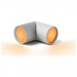 Set 2 lampi LED Ray Light, Lumina cu 7 culori, Autonomie 6h, IPX4, USB-C, Silver 10 - lerato.ro