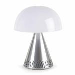 Lampa LED Lexon Mina Audio L, Difuzor Bluetooth 5W, Autonomie 24h, USB-C, Silver 2 - lerato.ro