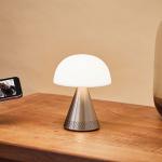 Lampa LED Lexon Mina Audio L, Difuzor Bluetooth 5W, Autonomie 24h, USB-C, Silver 4 - lerato.ro