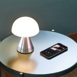 Lampa LED Lexon Mina Audio L, Difuzor Bluetooth 5W, Autonomie 24h, USB-C, Silver 5 - lerato.ro