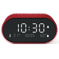 Ceas cu alarma Lexon Ray, Senzor Temperatura / Umiditate, Night Mode, Display Digital, USB-C, Rosu