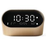 Ceas cu alarma Lexon Ray, Senzor Temperatura / Umiditate, Night Mode, Display Digital, USB-C, Gold 3 - lerato.ro