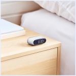 Ceas cu alarma Lexon Minut Mini, Snooze, Display Digital, Control tactil, 800mAh, USB-C, Silver 5 - lerato.ro