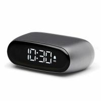 Ceas cu alarma Lexon Minut Mini, Snooze, Display Digital, Control tactil, 800mAh, USB-C, Gunmetal