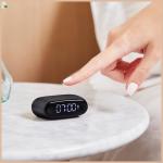 Ceas cu alarma Lexon Minut Mini, Snooze, Display Digital, Control tactil, 800mAh, USB-C, Negru 4 - lerato.ro