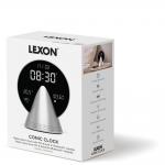 Ceas cu alarma Lexon Conic, Display Digital, Difuzor Bluetooth 5W, 2000mAh, Autonomie 8h, USB-C, Gri 7 - lerato.ro