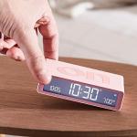 Ceas cu alarma Lexon Flip Classic, Snooze, Display Digital, 1200mAh, USB-C, Roz 9 - lerato.ro