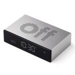 Ceas cu alarma Lexon Flip Premium, Snooze, Display Digital, Luminozitate ajustabila, USB-C, Silver 5 - lerato.ro
