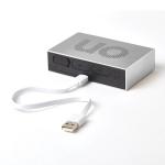 Ceas cu alarma Lexon Flip Premium, Snooze, Display Digital, Luminozitate ajustabila, USB-C, Silver 6 - lerato.ro