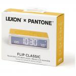 Ceas cu alarma Lexon Flip Classic X Pantone, Snooze, Display Digital, Luminozitate ajustabila, USB-C, Galben 5 - lerato.ro