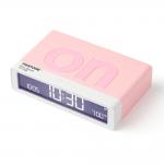 Ceas cu alarma Lexon Flip Classic X Pantone, Snooze, Display Digital, Luminozitate ajustabila, USB-C, Roz 3 - lerato.ro
