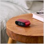 Ceas cu alarma Lexon Minut Mini, Snooze, Display Digital, Control tactil, 800mAh, USB-C, Dark Red 8 - lerato.ro