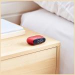 Ceas cu alarma Lexon Minut Mini, Snooze, Display Digital, Control tactil, 800mAh, USB-C, Dark Red 9 - lerato.ro