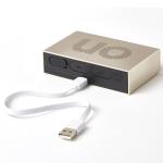 Ceas cu alarma Lexon Flip Premium, Snooze, Display Digital, Luminozitate ajustabila, USB-C, Gold 6 - lerato.ro