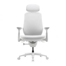 Scaun ergonomic LiberNovo Maxis, Recliner, Suport lombar / cervical reglabil, Ajustabil, Baterie 2200mAh, Sarcina maxima 181 kg, Alb