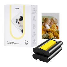 Set 72 coli hartie foto compatibile cu imprimanta Liene PixCut S1, 10x15 cm, 300 DPI, Lucios