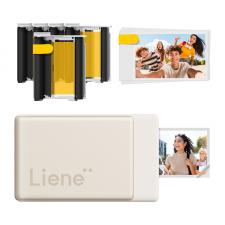 Imprimanta foto portabila Liene Pearl N200 Pro, 2x3 inch, 300 DPI, Bluetooth 5.2, USB-C, 5x cartus cerneala, 50x hartie autoadeziva, Gold