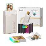Imprimanta foto portabila Liene Pearl N200 Pro, 2x3 inch, 300 DPI, Bluetooth 5.2, USB-C, 5x cartus cerneala, 50x hartie autoadeziva, Gold 3 - lerato.ro