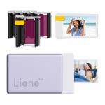 Imprimanta foto portabila Liene Pearl N200 Pro, 2x3 inch, 300 DPI, Bluetooth 5.2, USB-C, 5x cartus cerneala, 50x hartie autoadeziva, Violet 2 - lerato.ro