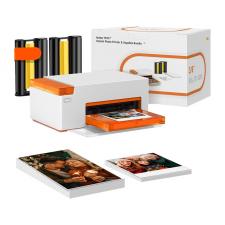 Imprimanta foto Liene Amber M110, 10 x 15 cm, Timp imprimare 59 secunde, Bluetooth, 60 coli 4x6 inch, 20 coli 3x3 inch, 2 cartuse incluse, Alb