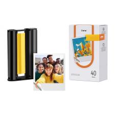 Set 50 coli hartie foto + 1 cartus cerneala compatibile cu imprimanta Liene Amber M110 / M210, 3x3 inch, Lucios