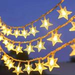 Instalatie Craciun LED Snowflake and Star, 10m, 80 luminite, 3xAA, Alb 5 - lerato.ro