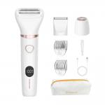 Trimmer multifunctional MaxGroom M-105 pentru femei, Capete interschimbabile, Accesorii incluse, USB-C, Alb 2 - lerato.ro