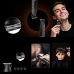 Trimmer multifunctional MaxGroom LK-892, 5W, 6800 RPM, Autonomie 2h, Capete interschimbabile, USB-C, IPX6, Negru 16 - lerato.ro