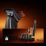 Trimmer multifunctional MaxGroom LK-892, 5W, 6800 RPM, Autonomie 2h, Capete interschimbabile, USB-C, IPX6, Negru 20 - lerato.ro