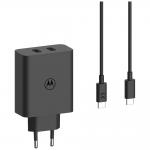 Incarcator retea Motorola TurboPower, 2xUSB-C, 125W, Cablu USB-C/USB-C 1m inclus, Negru 3 - lerato.ro