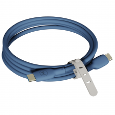 Cablu pentru incarcare si transfer de date Motorola Silicone, 2x USB-C, 100W, 5A, 480Mbps, 2m, Albastru