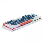 Tastatura gaming mecanica Machenike K500-B61, Cu fir, RGB, Switch-uri Backlight Brown, USB-C, Alb / Albastru 4 - lerato.ro