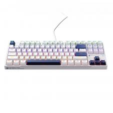 Tastaturi pentru gameri, Tastatura gaming mecanica Machenike K500B-B87, Cu fir, RGB, Switch-uri Backlight Red, USB-C, Lungime cablu 1.6m, Alb, lerato.ro