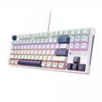 Tastatura gaming mecanica Machenike K500B-B87, Cu fir, RGB, Switch-uri Backlight Red, USB-C, Lungime cablu 1.6m, Alb 5 - lerato.ro