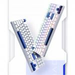 Tastatura gaming mecanica Machenike K500B-B87, Cu fir, RGB, Switch-uri Backlight Red, USB-C, Lungime cablu 1.6m, Alb 8 - lerato.ro