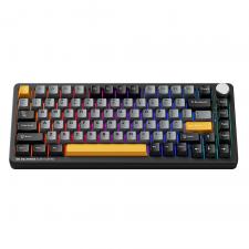 Tastatura gaming mecanica Machenike K600-B82W, Wireless, Bluetooth, USB-C, GR Silver Switch, 4000mAh, RGB, Negru